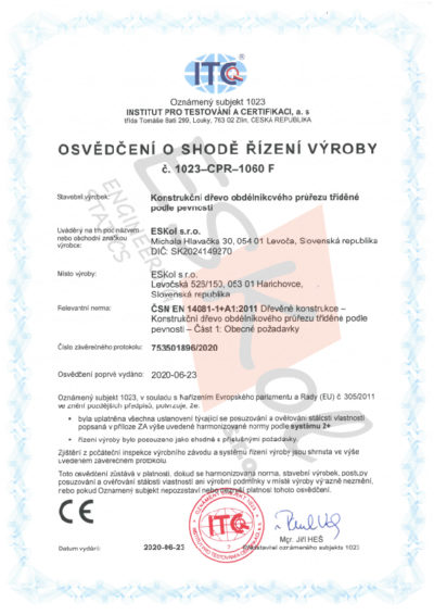 Certifikát rezivo ČSN JPEG